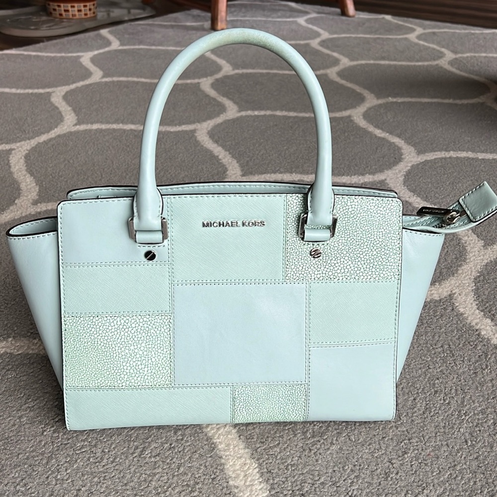 Michael Kors handbag, color aqua